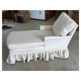 Upholstered Chaise Lounge with Skirted Base
