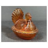 5 " amber glass Nesting Turkey