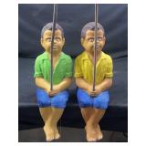 Two concrete kids fishing