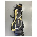 Golf clubs and golf bag