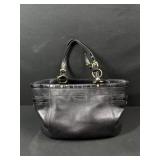 Coach Black Leather Tote Handbag