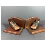Brassed baby Shoe Bookends