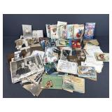 Antique paper media, postcards, greeting cards
