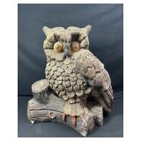 Large Chalk Ware Owl Statue