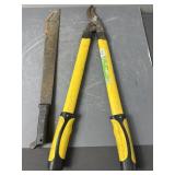 Loppers and hatchet