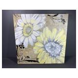 Butter Yellow and White Floral Wall Art