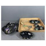 Black Ceramic Trinket storage Pieces