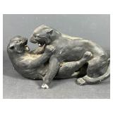 16" Black Panther Fighting Figurine