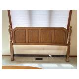 Oak King Size Headboard with Bed Frame