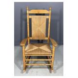 Country Oak Woven Cord Rocking Chair