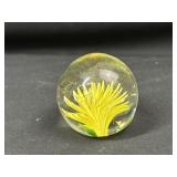 Yellow Flower Glass Paper Weight
