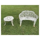 White Castle Iron Bench and Table