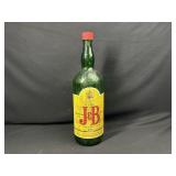Large JB Whiskey Glass Advertisement Bottle