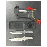 Throwing Knives & Boot Knife with Nylon Sheaths