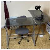 Glass-Top Desk & Chair