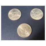 3 Presidential $1 Coins