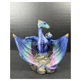 Blue Dragon with Crystal Ball Figurine