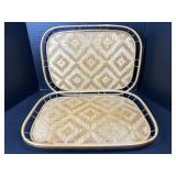 Woven Rattan Serving Trays