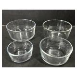 4 Pyrex Glass Storage Bowls