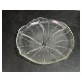 Glass Lily Pad Sectioned Serving Dish