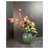 Ceramic Pitcher with Artificial Flowers