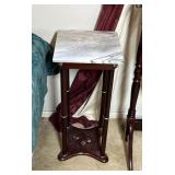 Marble Top Pedestal Plant Stand