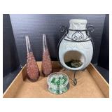 Decorative Glass Vases & Potpourri Holder Set