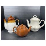 3 Ceramic Coffee & Tea Pots
