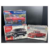 3 Car Plastic Models