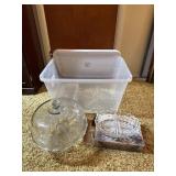 Tote Of Clear Glassware;* can ship glassware