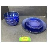 Cobalt Blue Glass Bowls & Plates
