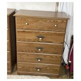 Oak Style Finish Chest of Drawers