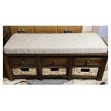 Storage Bench with 3 Drawers & Baskets