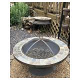 Tile Top Fire Pit & Firewood Rack