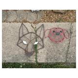 Fox & Dog Metal Yard Decor