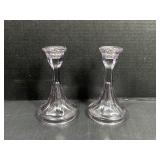 Purple Glass Candle Stock Holders