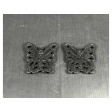 2 Small Cast Iron Butterfly Trivets