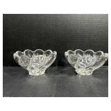 2 Small Mikasa Peppermint Clear Bowls