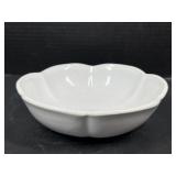 Vintage White Scalloped Pottery Bowl