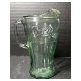 Green Coca-Cola Glass Syrup Pitcher