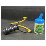 Slingshot and 6mm air gun pellets