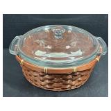 Anchor Hocking Dish and woven holder