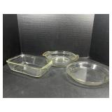 3 Vintage Pyrex Glass Baking Dishes
