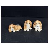 3 Homco Puppy Figurines