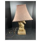 Unique Table Lamp (Believed To Be Porcelain Base)