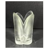 Frosted Art Glass Four-Petal Vase