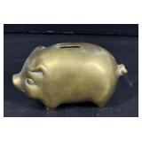 Vintage Brass Style Pig Coin Bank