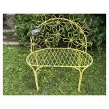 Yellow Metal Daisy Garden Bench