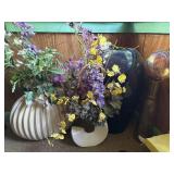 Large Vases And Artificial Flowers
