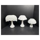 White Milk Glass Lamp Shaped Bowl Decor
